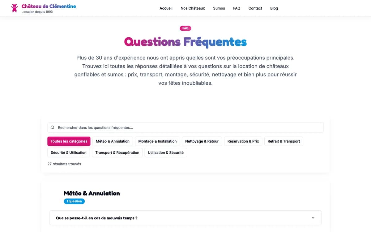 FAQ - 27 questions organisées par catégories