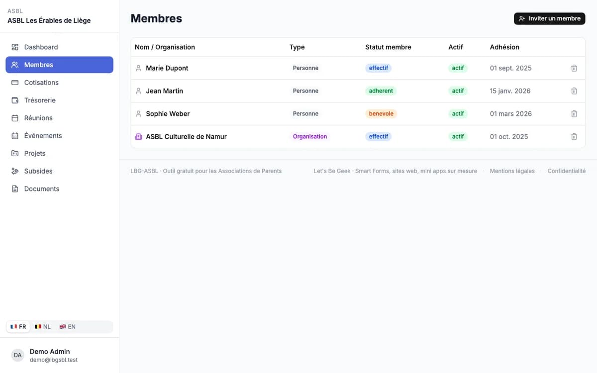 LBG-ASBL - membres