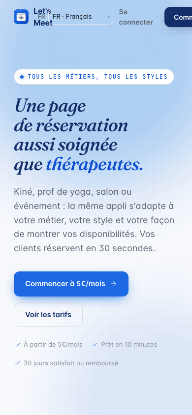 Let's Meet - version mobile