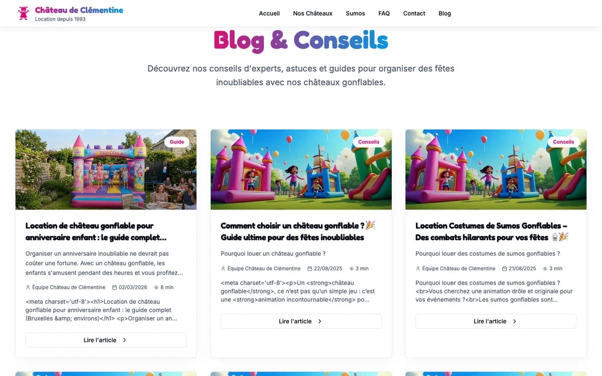 Blog & Conseils - Contenu SEO optimisé