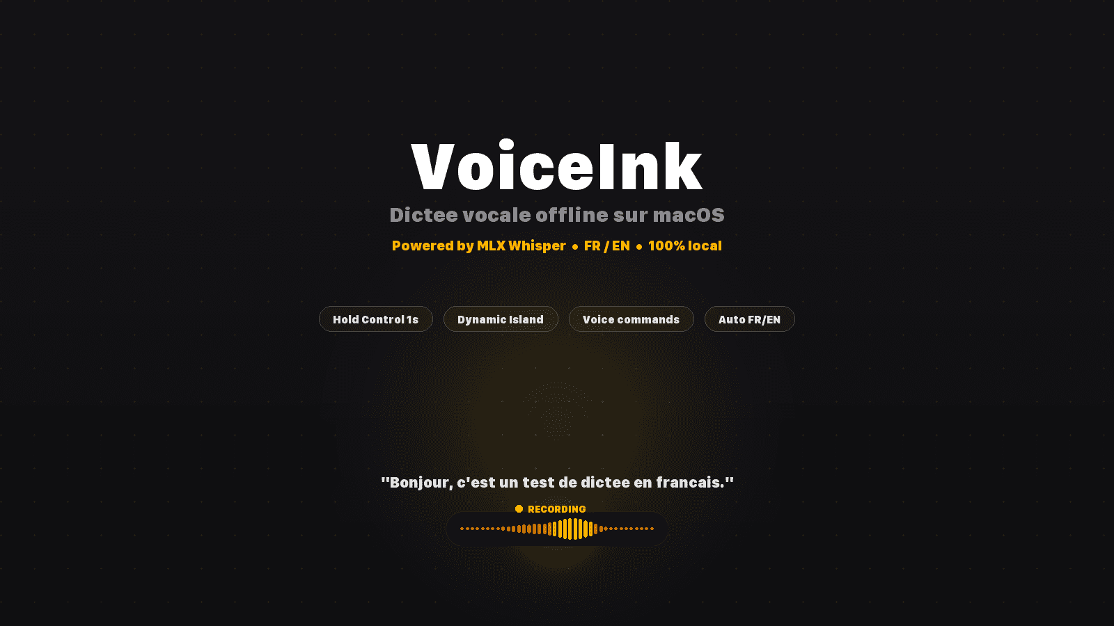 VoiceInk - Dictee vocale offline sur macOS avec Dynamic Island