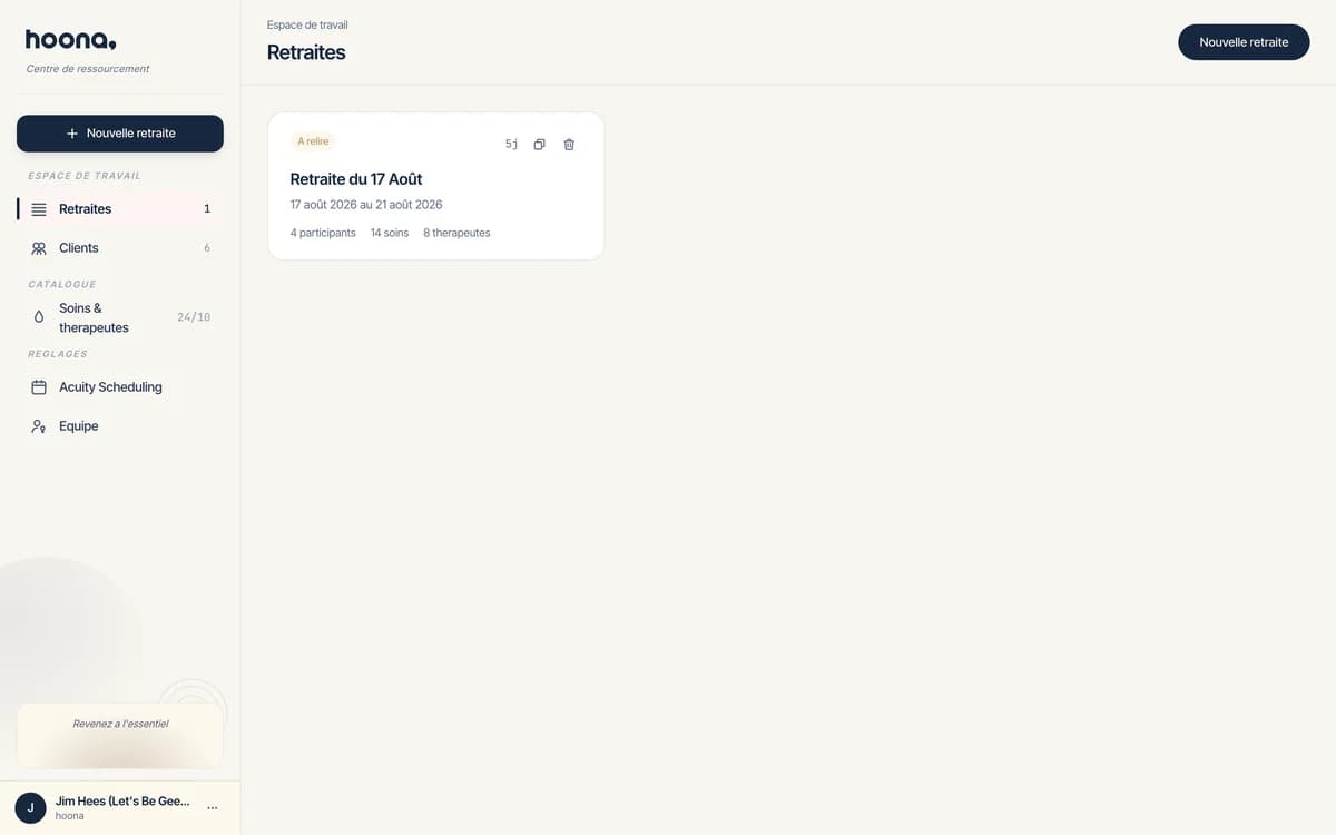 Hoona dashboard