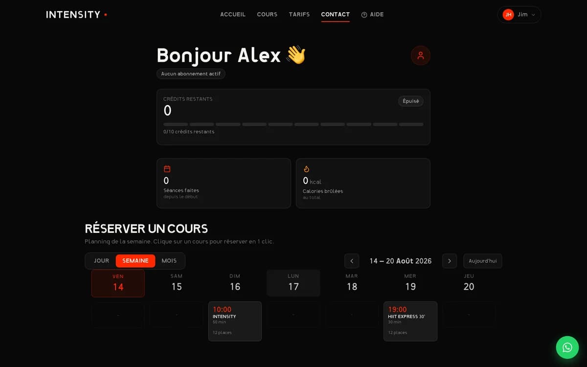 Intensity client compte