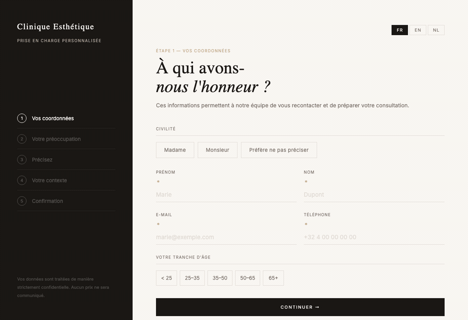 Parcours client injection