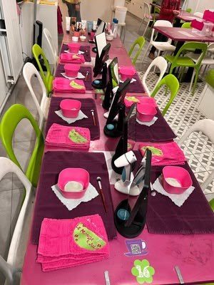 La table prête pour l’atelier Girly